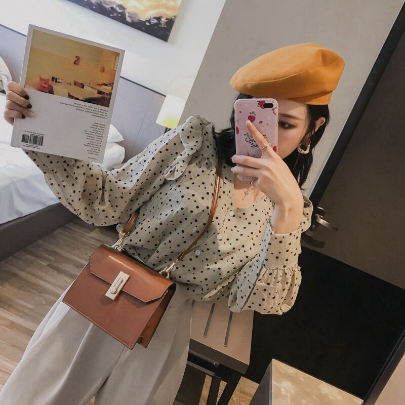 Women'S Shoulder Bag Fashion Small Wild Casual Solid Messenger Bag Handbag Small Square Bag - ebowsos