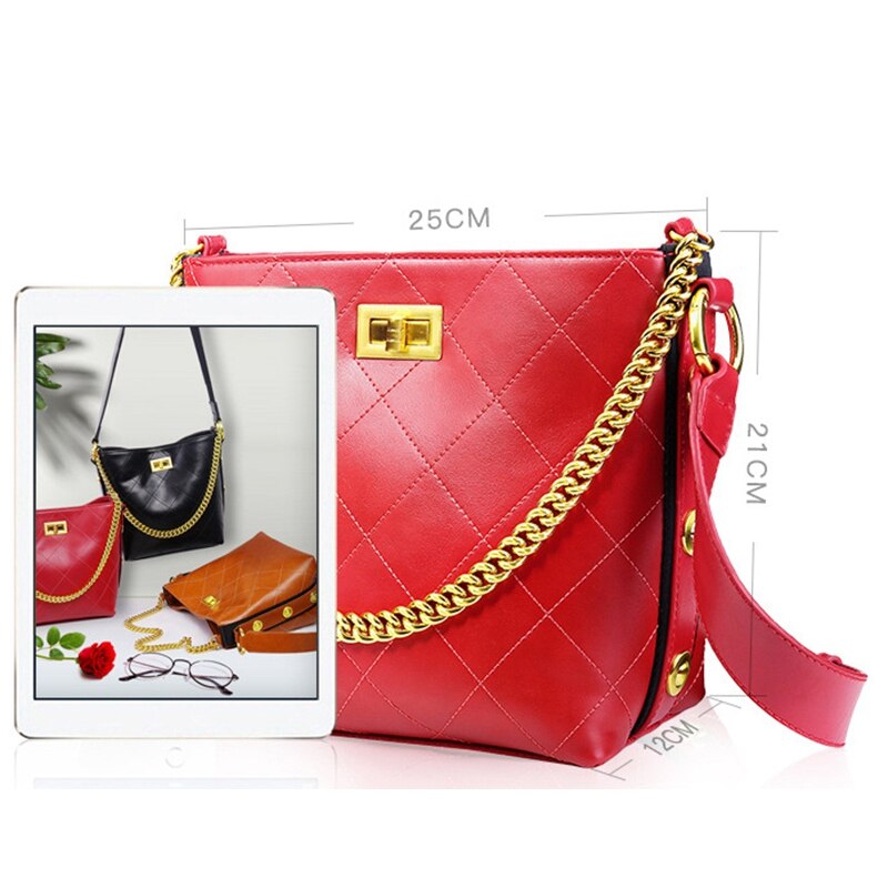 Women'S Shoulder Bag Large Chain Handbag Pu Leather Ladies Handbag Shopping Bag - ebowsos