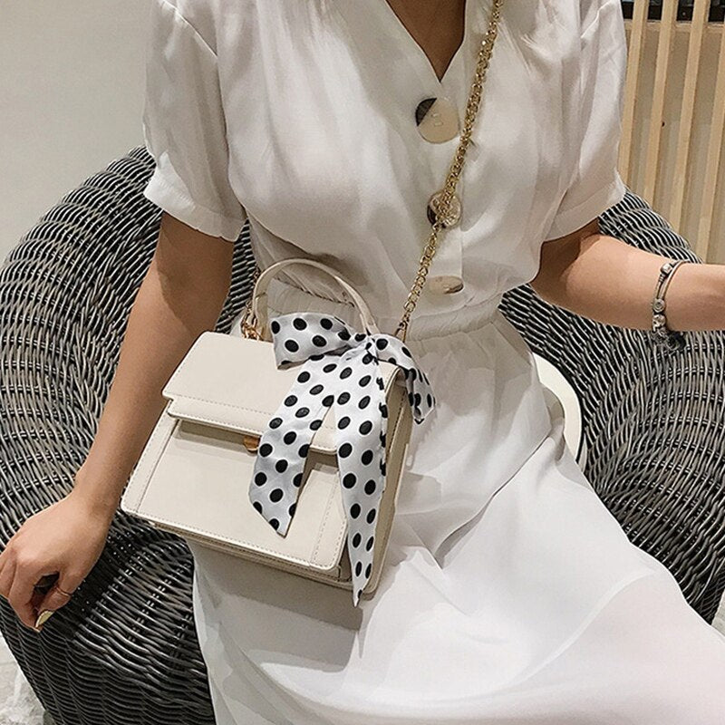 Women'S Shoulder Crossbody Bag Wild Clamshell Fashion Lady Scarf Chain Handbag Women'S Bag - ebowsos