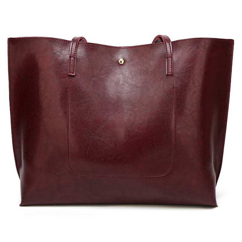 Women'S Soft Leather Tote Shoulder Bag From Tassel Handbag(Red Wine) - ebowsos