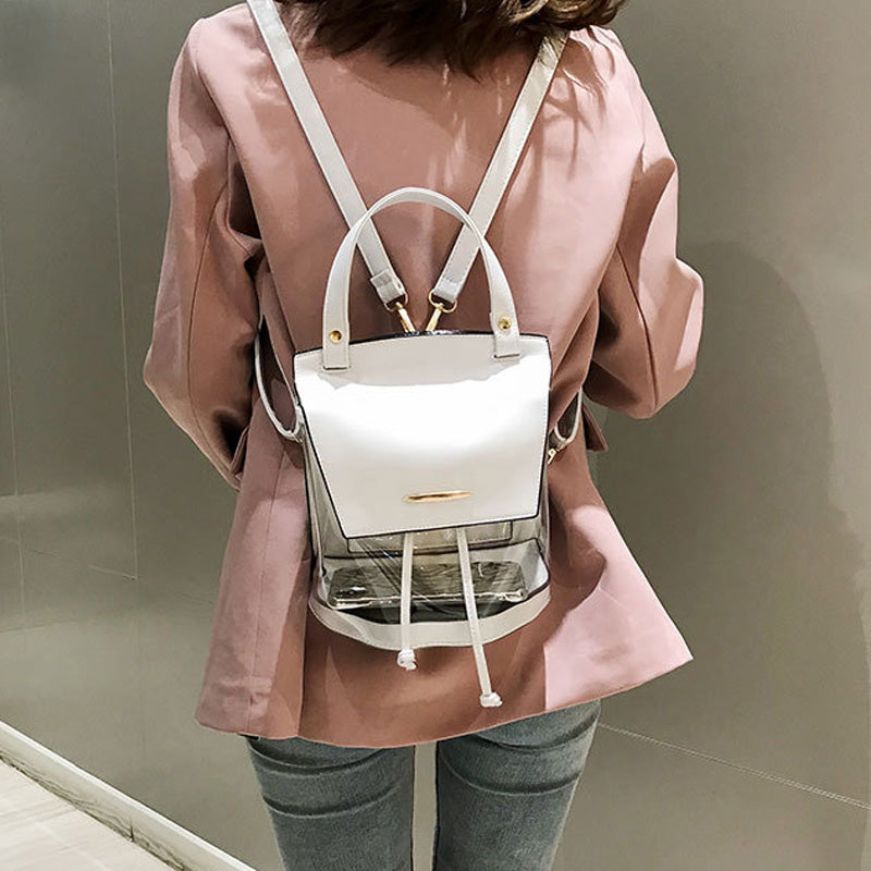 Women'S Transparent Pvc Backpack Ladies Backpack Girl Bag Fashion Shoulder Bag Ladies Shoulder Bag - ebowsos