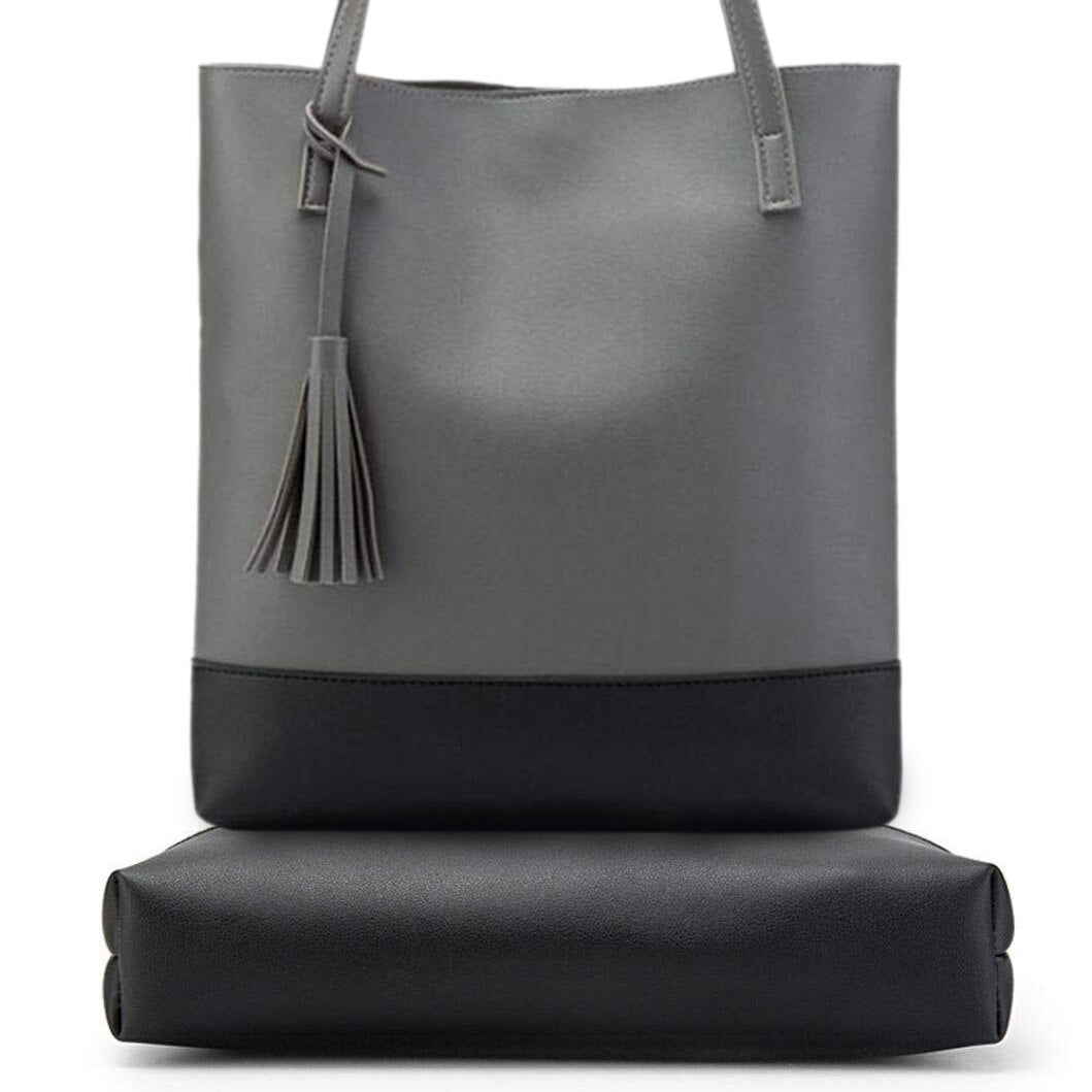 Women Shoulder Bag PU Tassels Messenger Bag Shoulder Bags Handbag Good Quality Bucket Bag - ebowsos