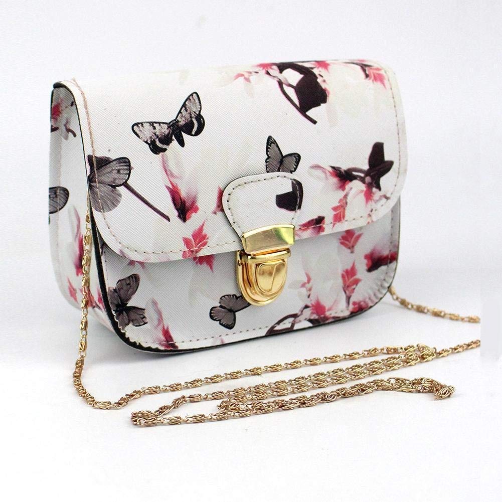 Women Shoulder Bags Butterfly Flower Printing Handbag Shoulder Tote Messenger Bag Crossbody Handbags - ebowsos