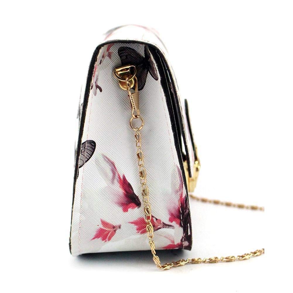 Women Shoulder Bags Butterfly Flower Printing Handbag Shoulder Tote Messenger Bag Crossbody Handbags - ebowsos