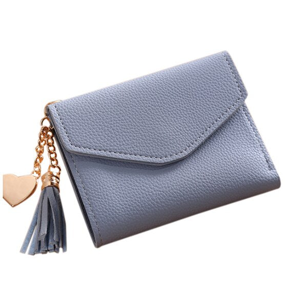 Women Simple Leather Wallet Tassel Coin Purse Card Holders#2 - ebowsos