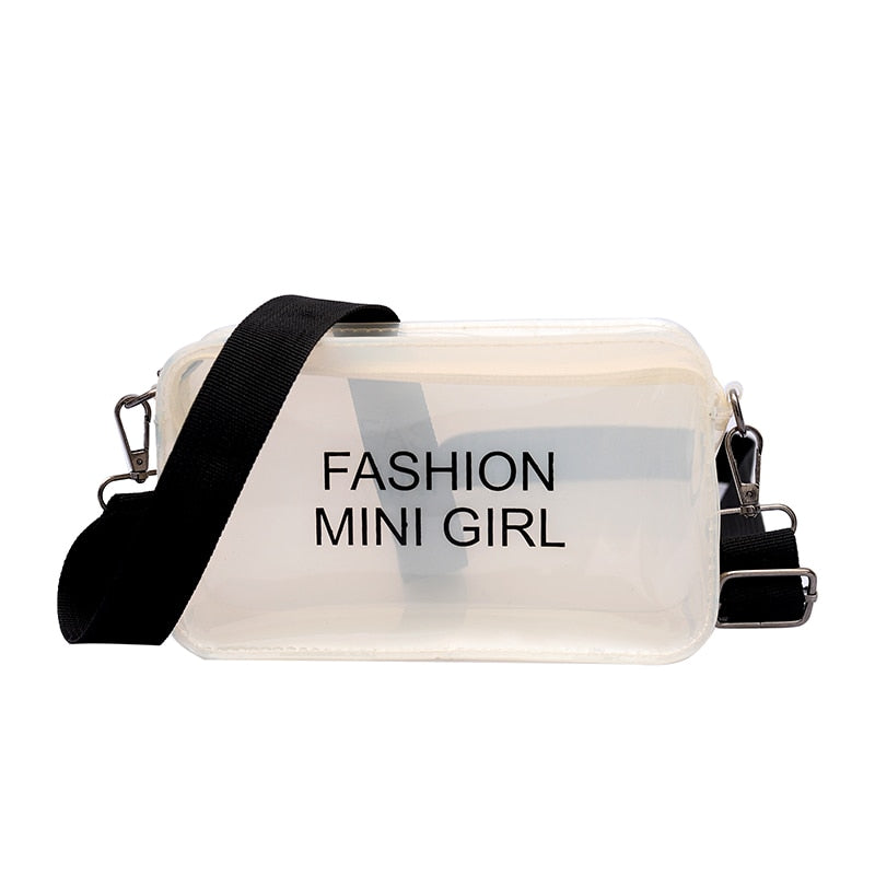 Women Small Bag Jelly Transparent Square Shoulder Bag Female Mini Crossbody Bag - ebowsos
