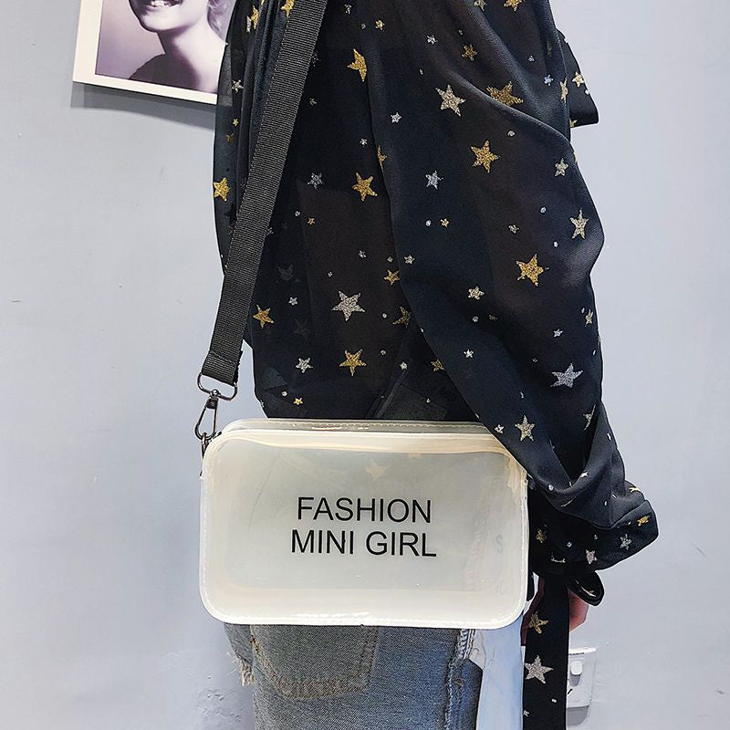 Women Small Bag Jelly Transparent Square Shoulder Bag Female Mini Crossbody Bag - ebowsos