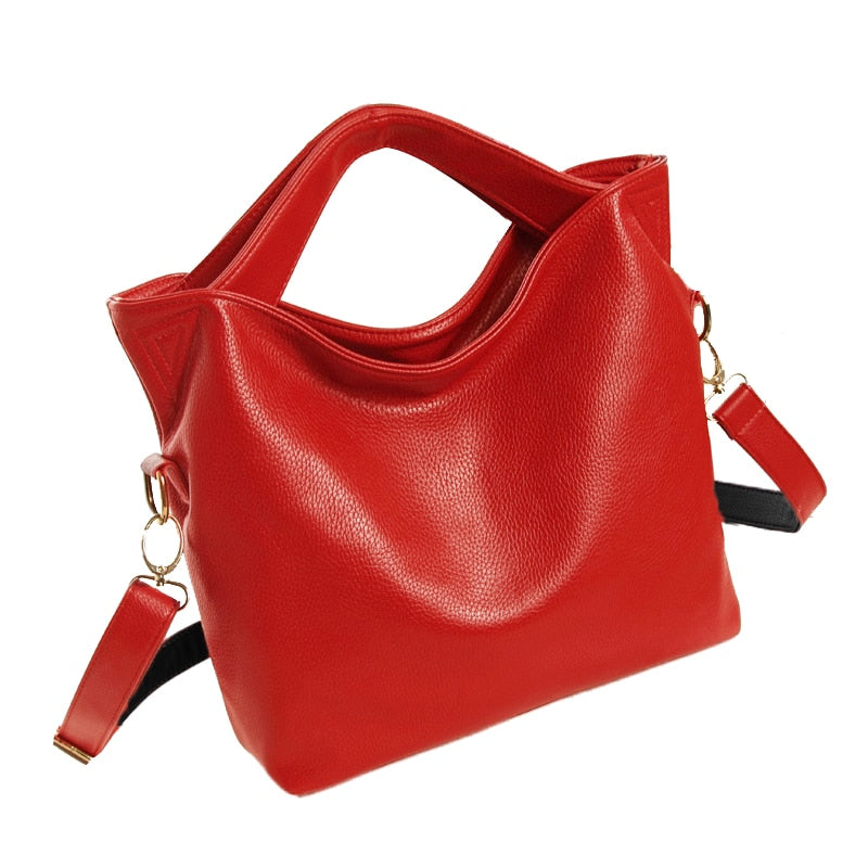 Women Vintage PU Leather Tote Handbag Ladies Crossbody Messenger Shoulder Bag Red - ebowsos