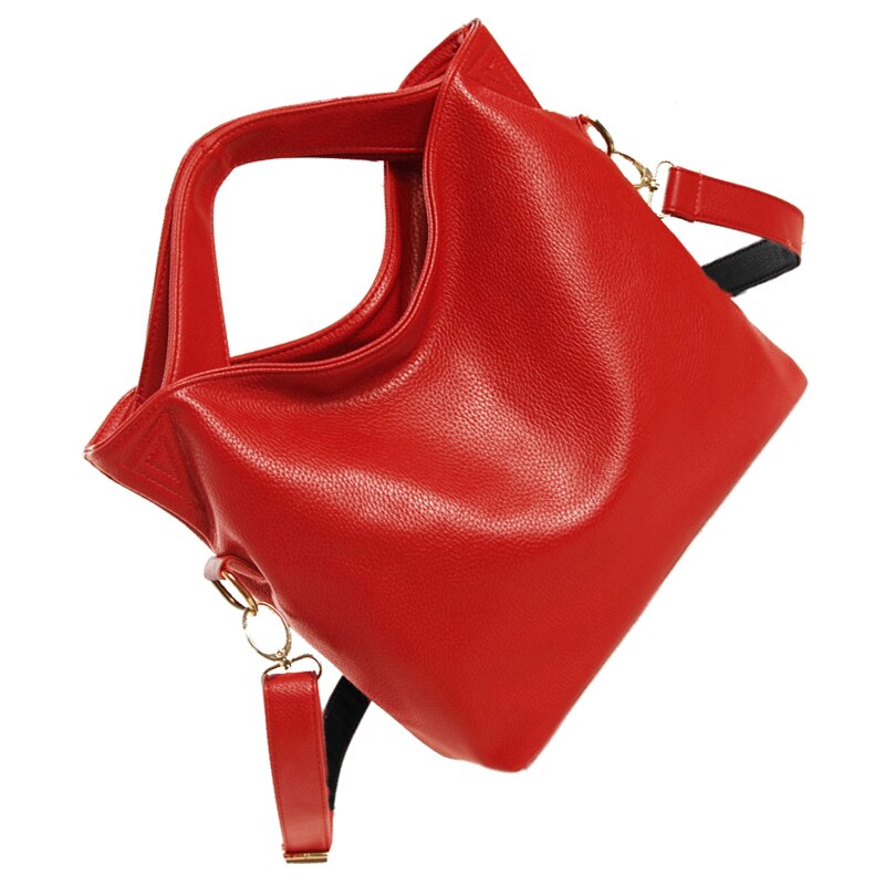 Women Vintage PU Leather Tote Handbag Ladies Crossbody Messenger Shoulder Bag Red - ebowsos