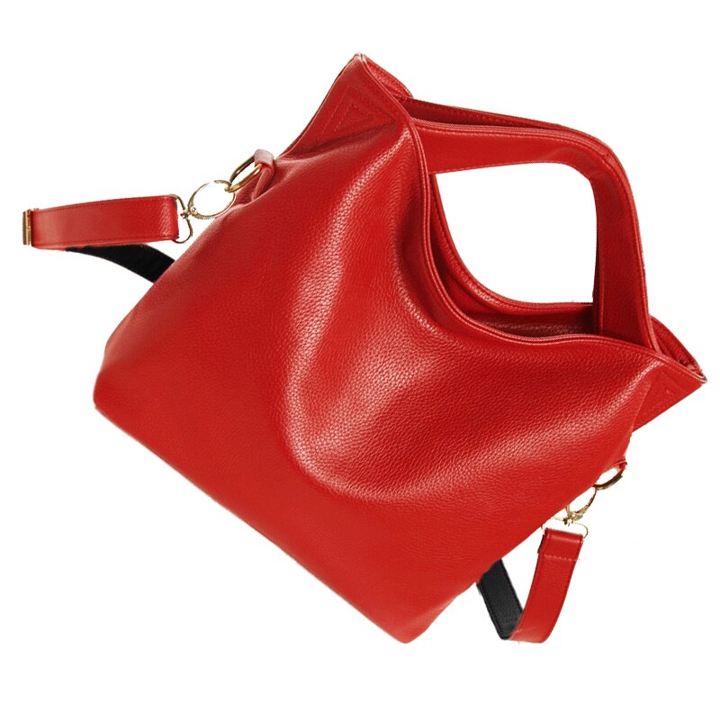 Women Vintage PU Leather Tote Handbag Ladies Crossbody Messenger Shoulder Bag Red - ebowsos