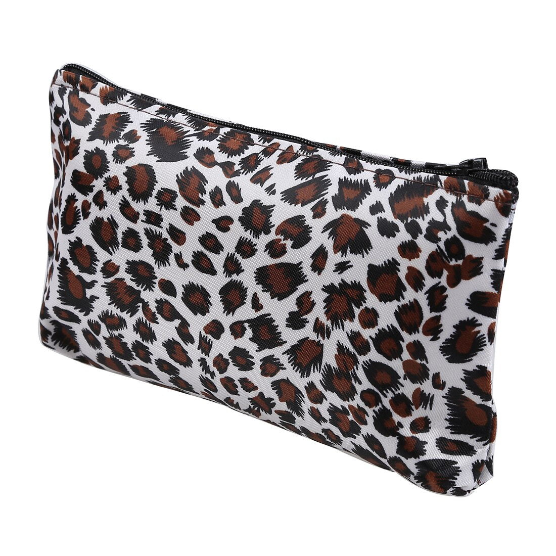 Women Zippered Leopard Print Cosmetic Holder Bag - ebowsos