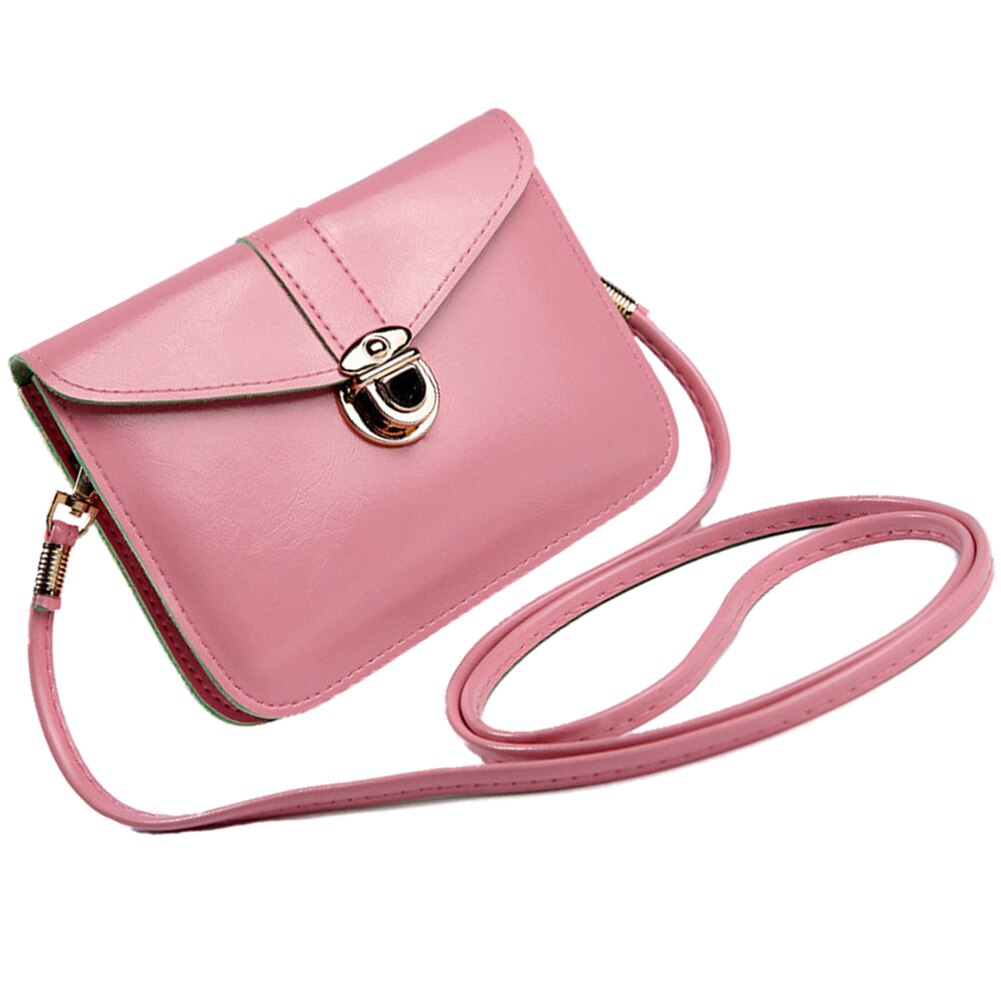Women messenger bags Vintage style PU leather handbag Sweet cute Cross body handbags Clutch messenger bags(Pink) - ebowsos