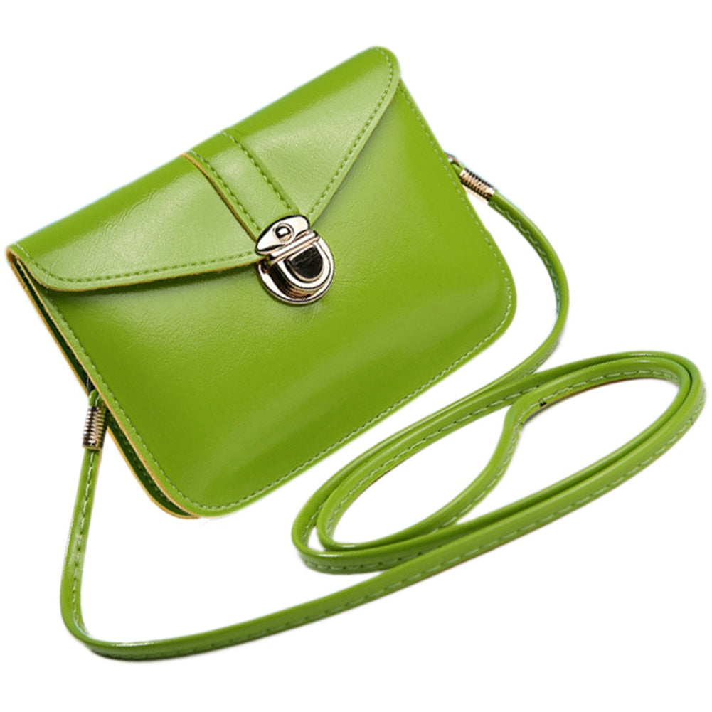 Women messenger bags Vintage style PU leather handbag Sweet cute Cross body handbags Clutch messenger bags(Green) - ebowsos