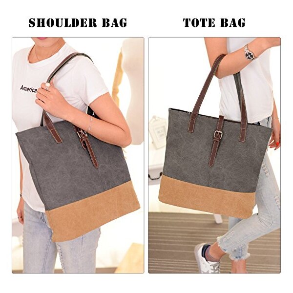 Women's Canvas Shoulder Hand Bag Tote Bag - ebowsos