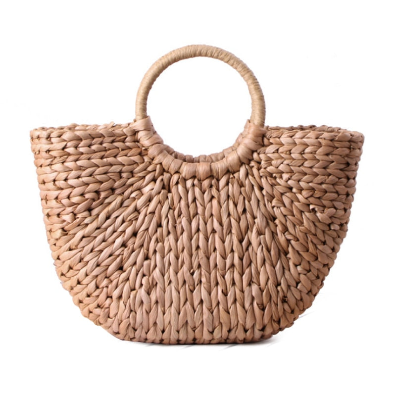 Women's Hand Bag Large Shoulder Tote Bag Bucket Summer Bags Women Tassel Rattan Bag Braided(primary color) - ebowsos