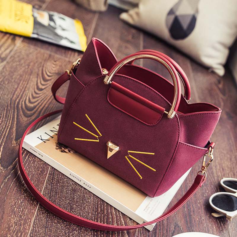 Women's Summer Fashion Top Handle Cute Cat Cross Body Shoulder Bag - ebowsos