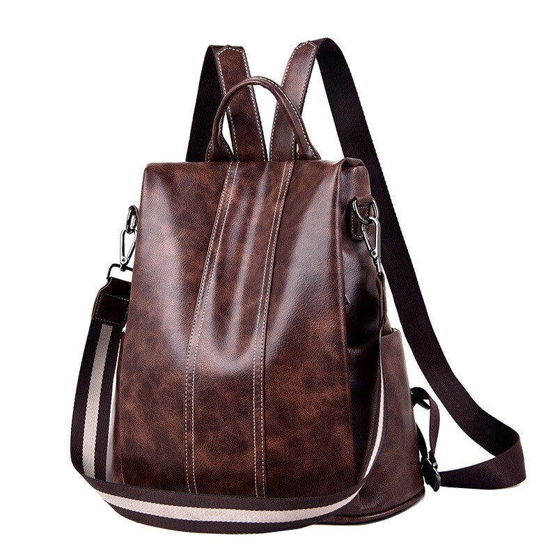 Womens Backpack Purse Pu Leather Anti-Theft Backpack Casual Satchel School Shoulder Bag - ebowsos