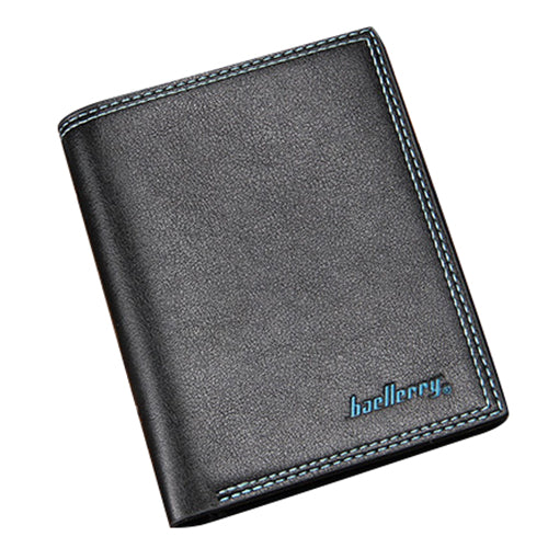 baellerry 1 black PU leather men's cross section creative casual folding wallet wallet size about: 11.5 * 9.5 * 2cm - ebowsos