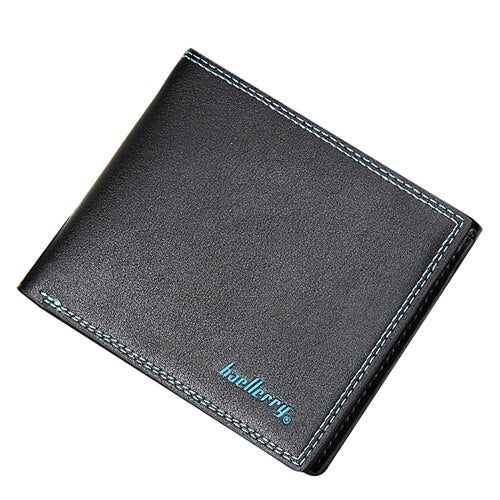 baellerry 1 black PU leather men's cross section creative casual folding wallet wallet size about: 11.5 * 9.5 * 2cm - ebowsos