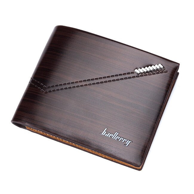 baellerry 1 x coffee PU leather men cross section business leisure multi-card position two fold wallet wallet - ebowsos