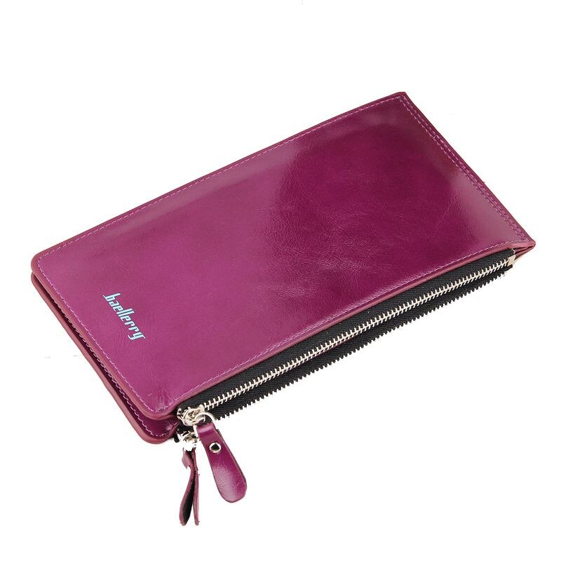 baellerry 1x PU leather Ladies long section multi-function zipper large capacity card Coin Purses - ebowsos