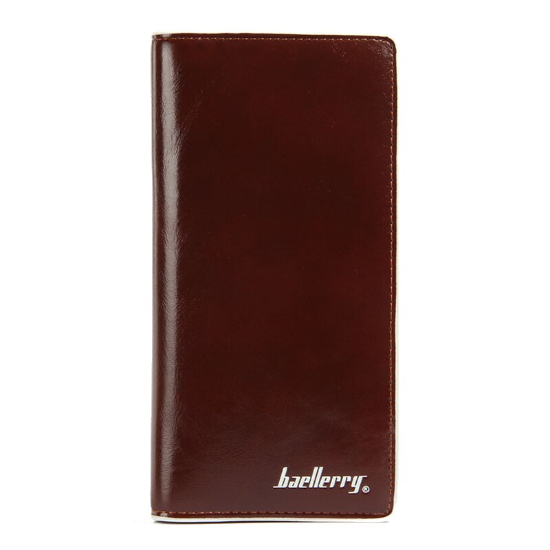 baellerry PU leather Men long section Wallet white side simple 2 fold money contains 10 card position, 2 note, 19*10*1.5c - ebowsos
