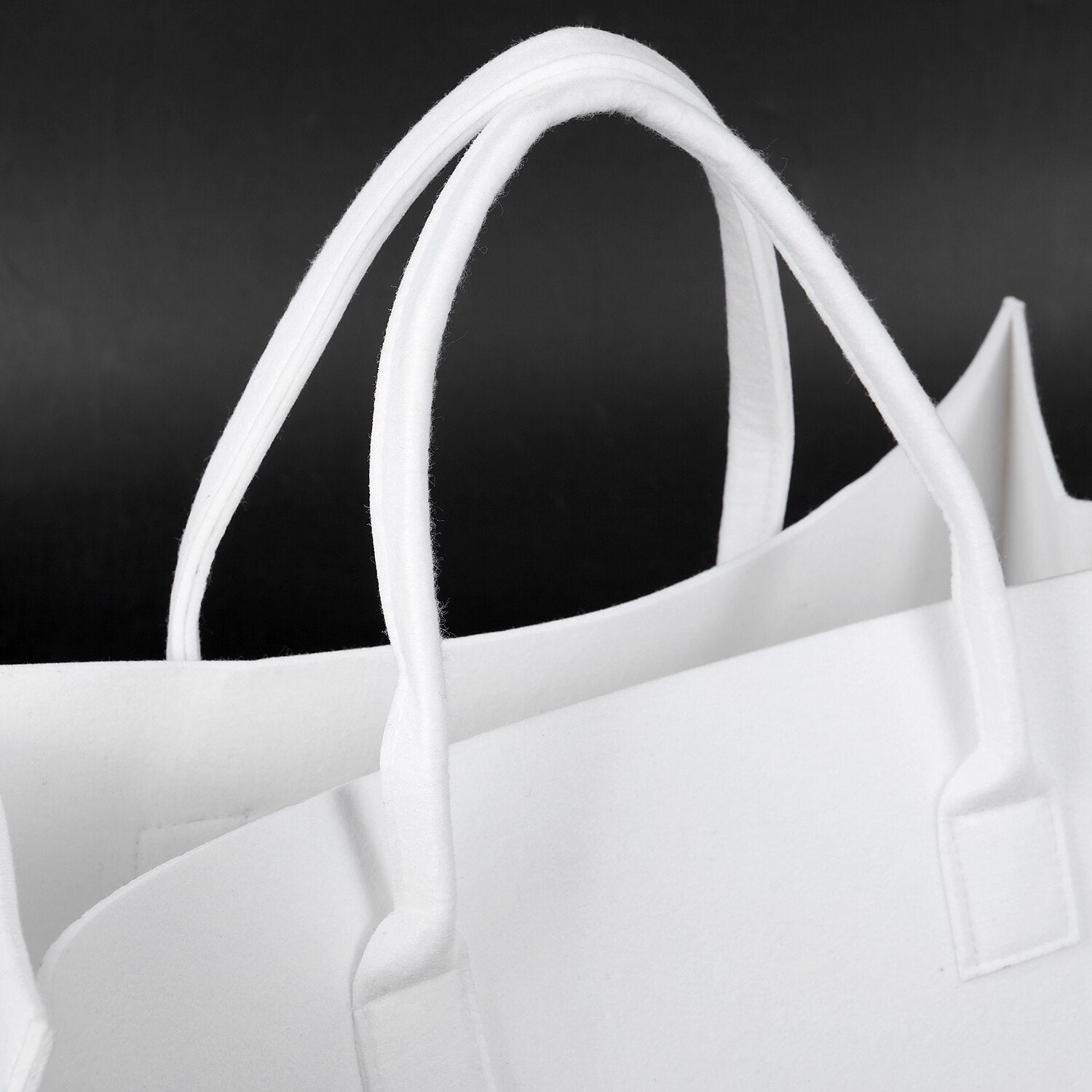 felt handbag, felt storage bag, large capacity bag-Milky white - ebowsos