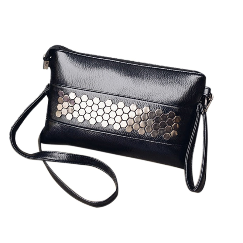 new fashion casual women PU leather rivet pack envelope package evening clutch shopping bag ladies shoulder bags - ebowsos