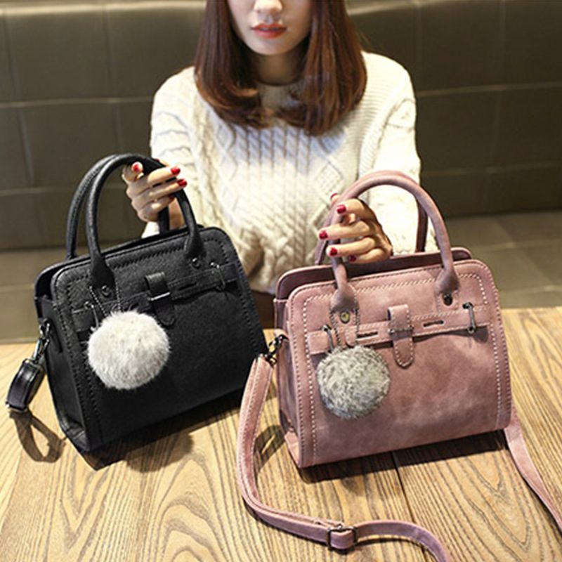 new woman fashion handbags, trend messenger bag, Korean version women bag, leisure hair ball ornaments flap - ebowsos