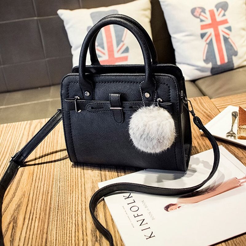 new woman fashion handbags, trend messenger bag, Korean version women bag, leisure hair ball ornaments flap - ebowsos