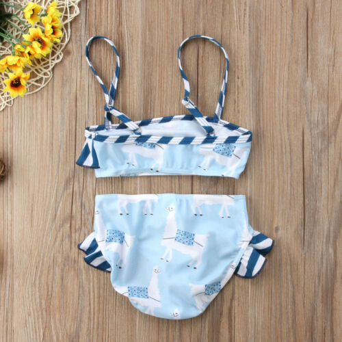 Family Bikini Baby Girls Kids  Animal Printed Tankini Little&Big Sister Stripe Bikini One Piece Swimwear Swimsuit - ebowsos