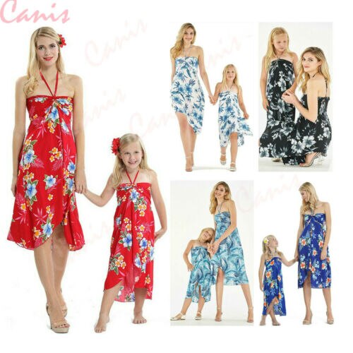 Family Matching Mother Daughter Flower Dress Evening Party Sleeveless ELegant - ebowsos