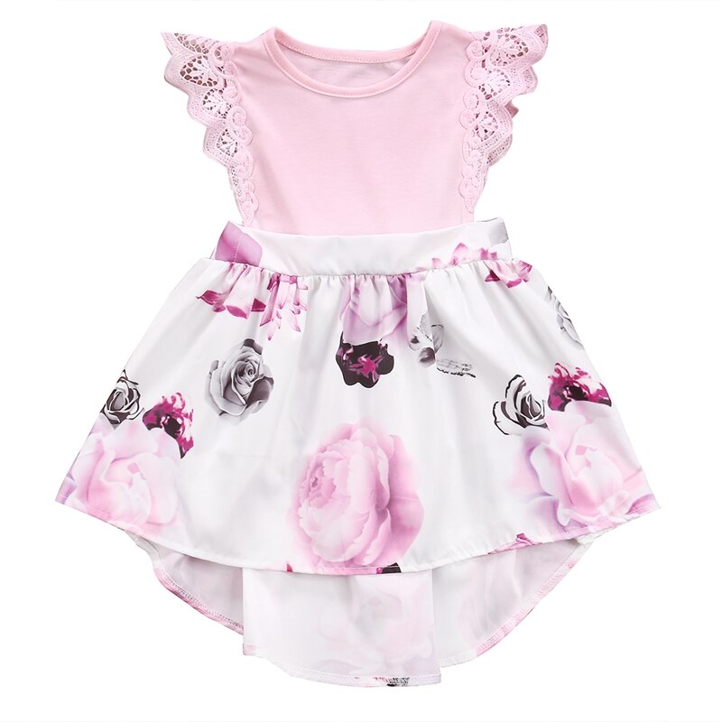 Family Sister Floral Matching Clothing Baby girls lace Floral Romper &Dress clothes set outfits - ebowsos