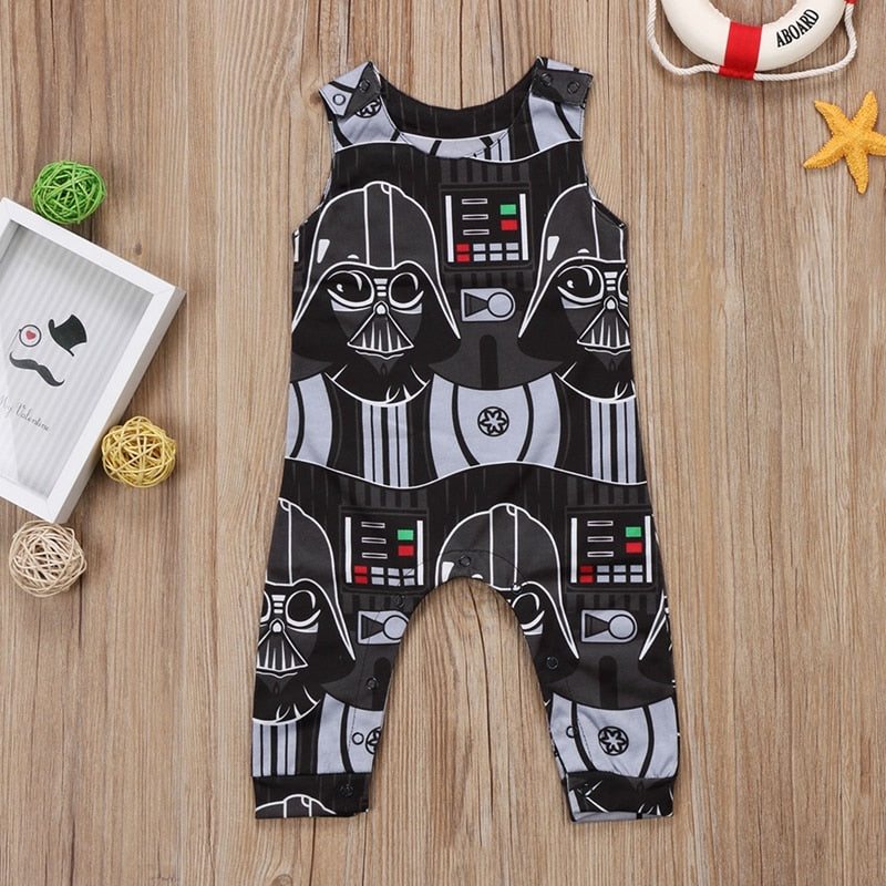 Fashion Baby Boy Clothes Toddler Kids Cartoon Star Wars Romper Sleeveless Jumpsuit Clothes Outfits - ebowsos