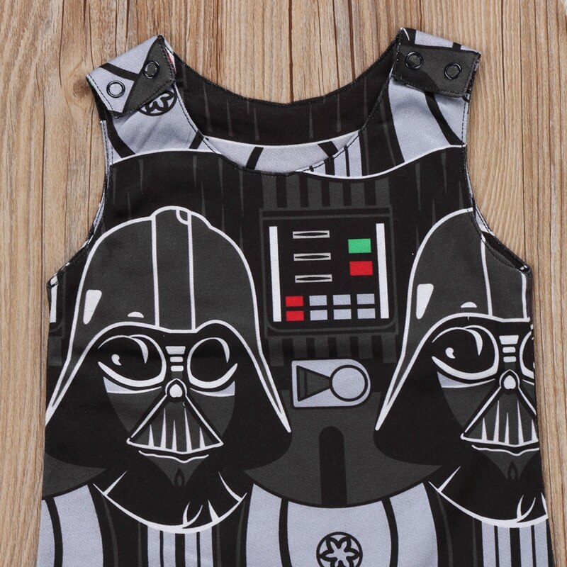 Fashion Baby Boy Clothes Toddler Kids Cartoon Star Wars Romper Sleeveless Jumpsuit Clothes Outfits - ebowsos