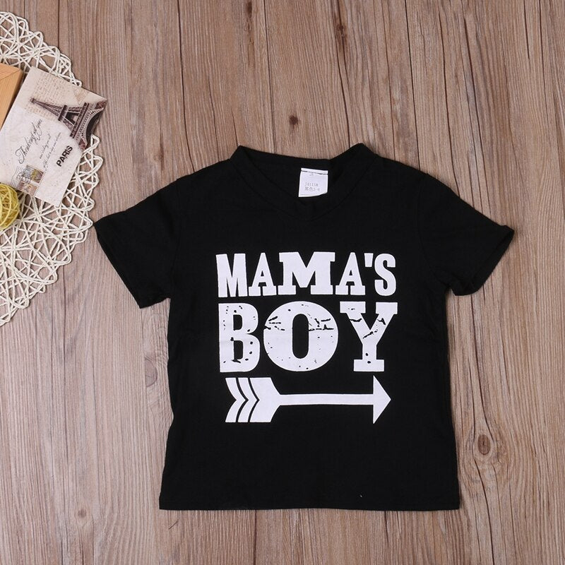 Fashion Baby Boys Summer Children Clothing T-shirt Letter Short Sleeve Summer Tee Shirt Top 0-24M - ebowsos