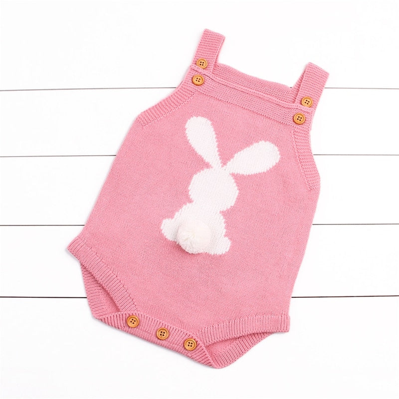 Fashion Baby Children Clothing Cute Rabbit Boy Girl Bunny Knitting Wool Bodysuit Jumpsuit Outfit 0-24M - ebowsos