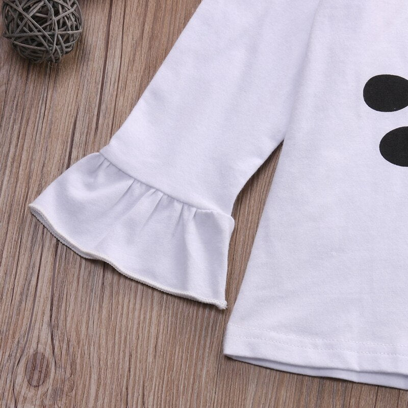 Fashion Baby Girl Clothes Sets Cute Toddler Kids Girls Clothes Headband Snowman Ruffle Polka Dot Outfits - ebowsos