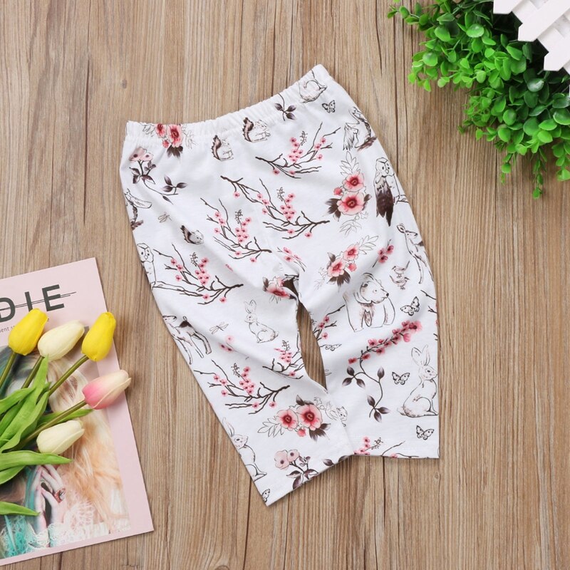 Fashion Baby Girls Cartoon Floral Girls Pants Clothes Bottoms Leggings Long Pants Toddler Trousers - ebowsos