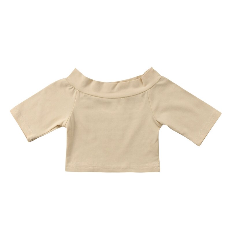 Fashion Baby Girls Off-shoulder T-shirts Kids Sumemr Stretchy Tops Tees Clothes For Girls - ebowsos