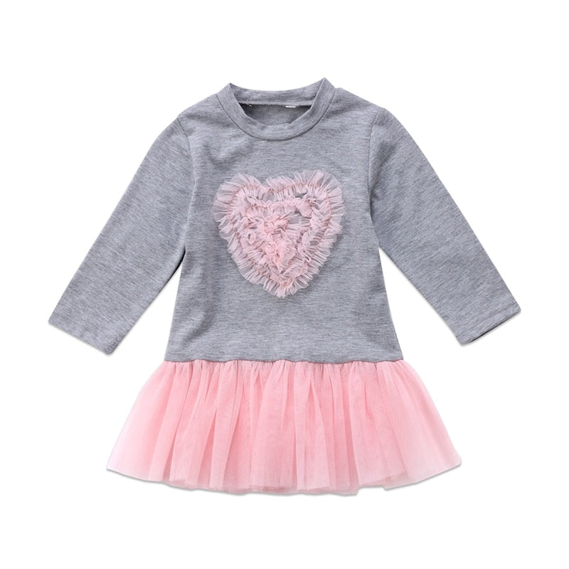 Fashion Baby Pirncess Dress Adorable Kids Baby Girls Long Sleeve Lace Tutu Dress Tulle Dresses Outfit Clothes - ebowsos