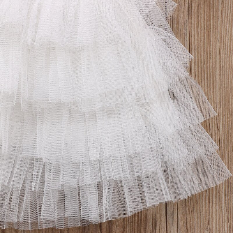 Fashion Baby Pirncess Dress Kid Baby Girl Lace Tulle Tutu Dress Party Pageant Wedding Princess Sundress Hot - ebowsos