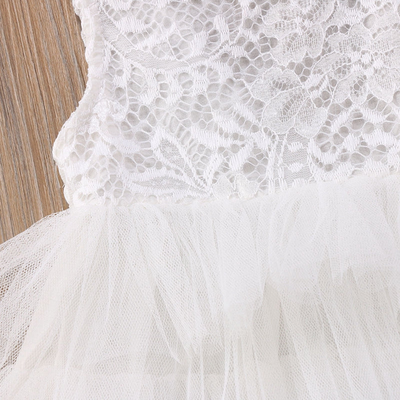 Fashion Baby Pirncess Dress Kid Baby Girl Lace Tulle Tutu Dress Party Pageant Wedding Princess Sundress Hot - ebowsos