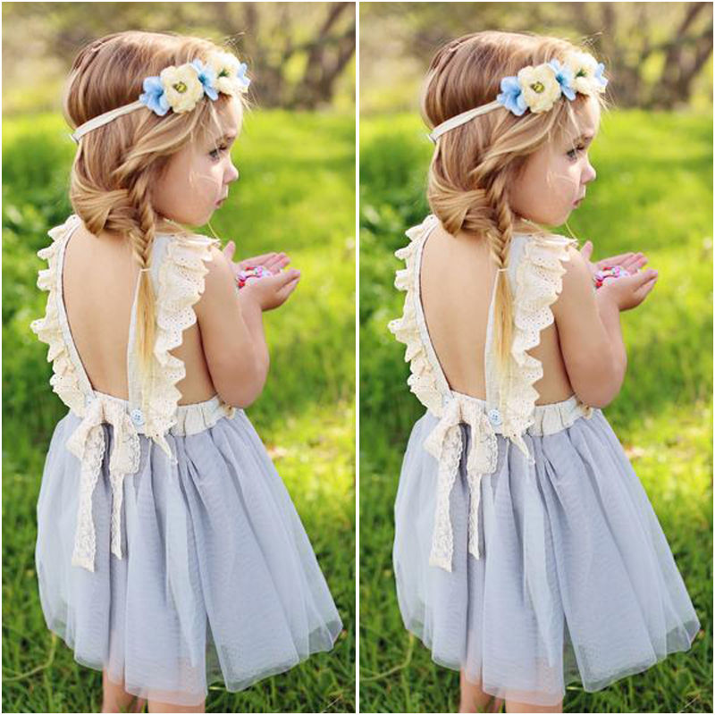 Fashion Baby Pirncess Dress New Baby Kids Girls Children Formal Wedding Lace Tutu Party Dress - ebowsos