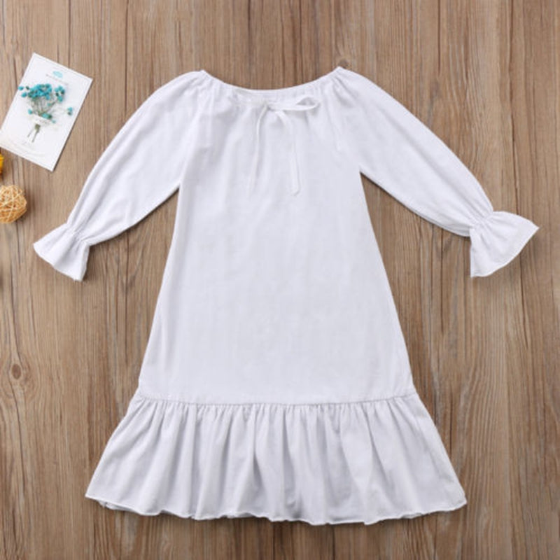 Fashion Baby Pirncess Dress Toddler Kids Baby Girls Princess Party Cotton Dress Longuette Nightgown - ebowsos