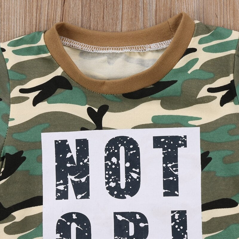 Fashion Camouflage Baby Boy Clothes Toddler Kids Boys Tops T-shirt Shorts Casual Outfits Set Clothes 1-6T - ebowsos