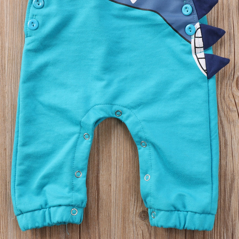 Fashion Cartoon Baby Boy Girls Dinosaur Romper New Style Baby Sleeveless Cotton Jumpsuit Outfits Set Costume - ebowsos