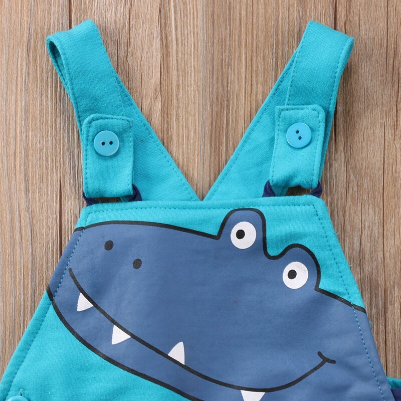 Fashion Cartoon Baby Boy Girls Dinosaur Romper New Style Baby Sleeveless Cotton Jumpsuit Outfits Set Costume - ebowsos