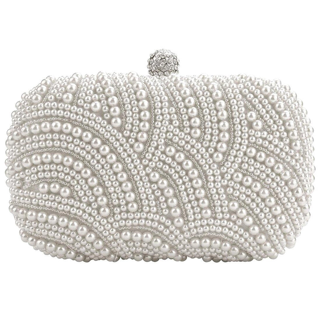 Fashion Clutch Bag Beaded Party Bridal Handbag Wedding Evening Purse - ebowsos