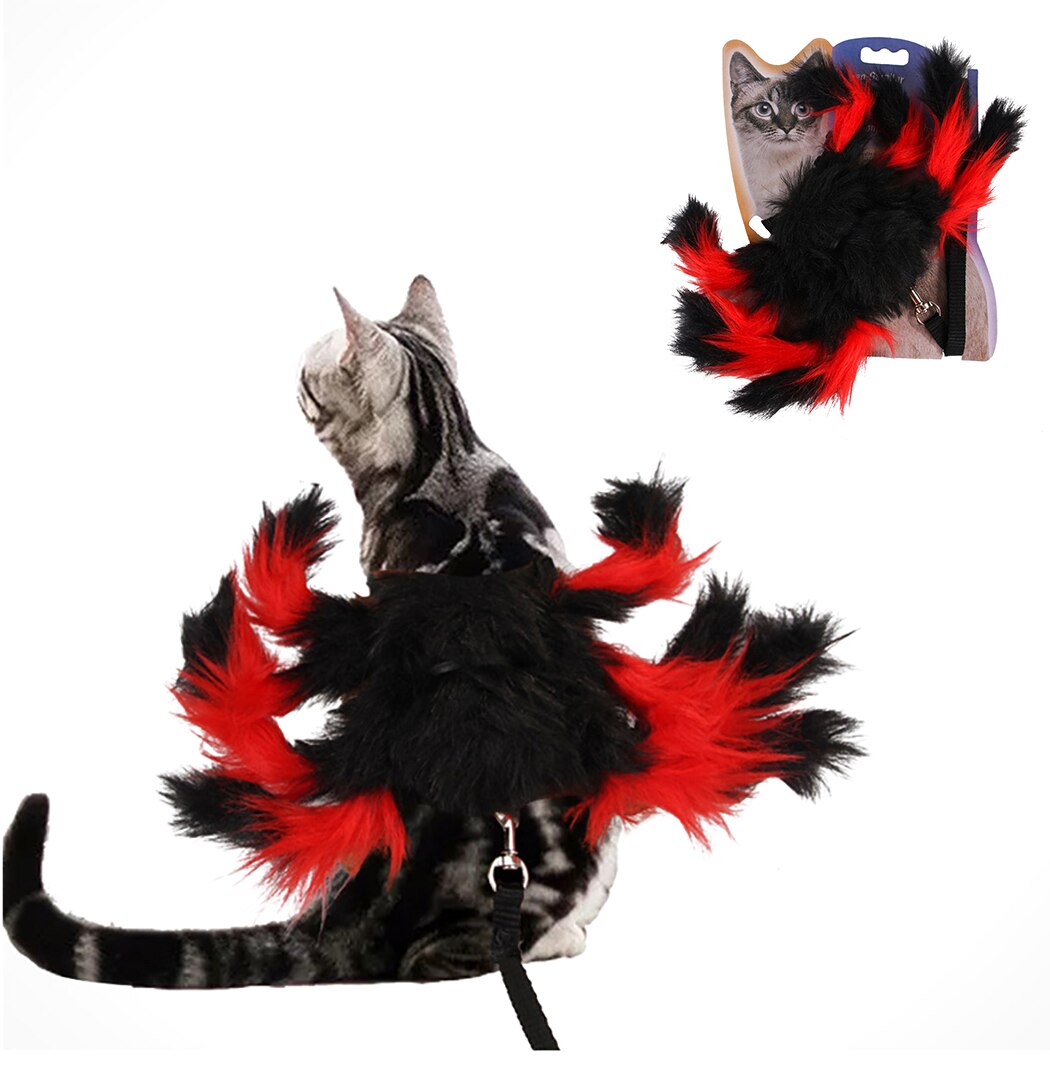 Fashion Creative Pet Leash Harness Set Cute Spider Design Cat Harness With Leash For Halloween Pet Supplies For Outdoor-ebowsos